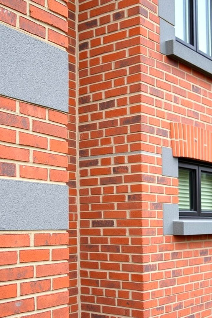 Vibrant Brick with Subdued Gray Accents - 22 Exterior Brick and Paint Color Combinations