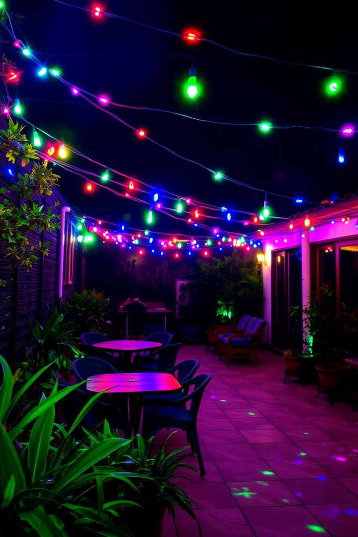 Vibrant Burst of Color - 22 Patio String Light Ideas