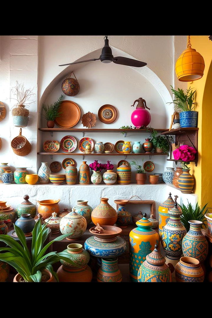 Vibrant Ceramics and Accents - 22 Mediterranean Living Room Ideas