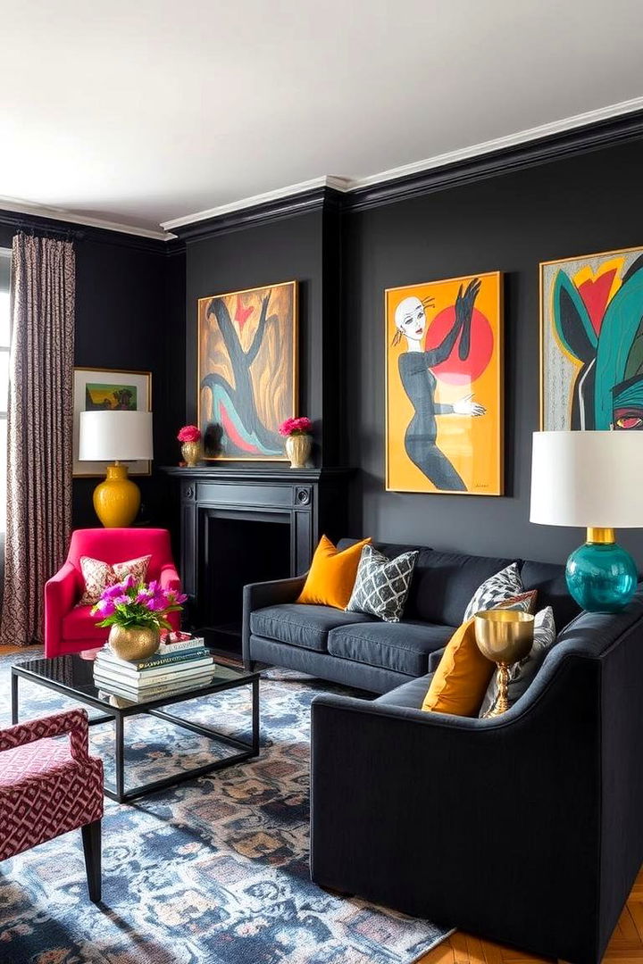 Vibrant Charcoal Contrasts - 22 Charcoal Bedroom Ideas