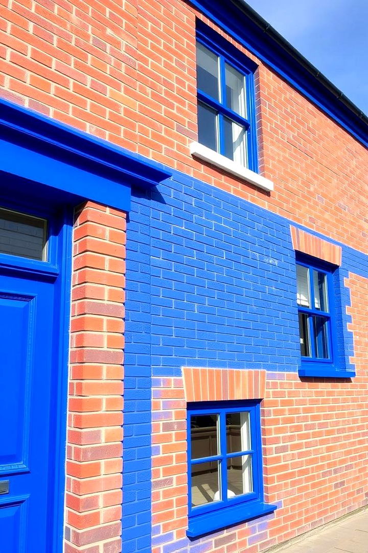 Vibrant Cobalt Blue - 22 Exterior Brick Paint Color Ideas