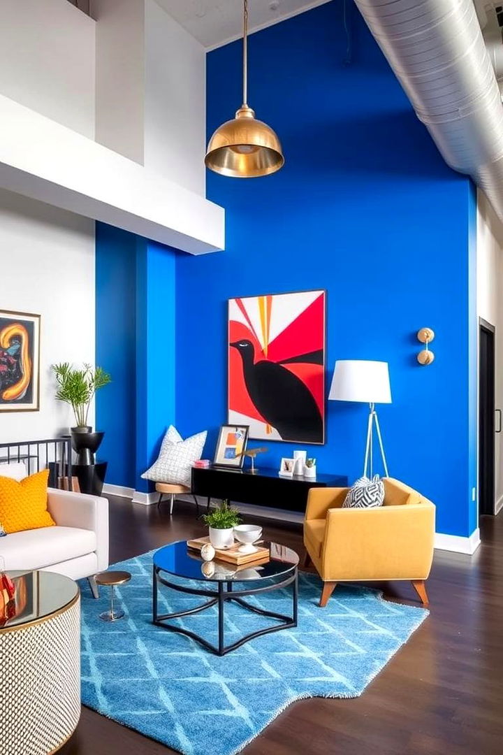 Vibrant Cobalt Contrast - 22 Blue Accent Wall Ideas