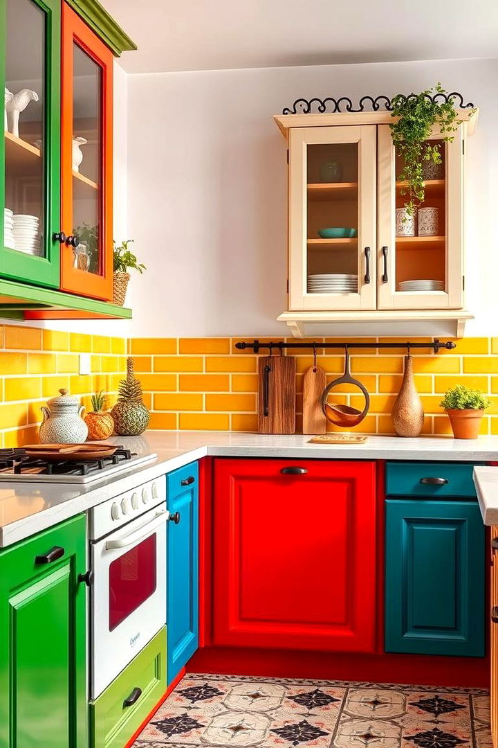 Vibrant Color Accents - 22 Italian Kitchen Design Ideas