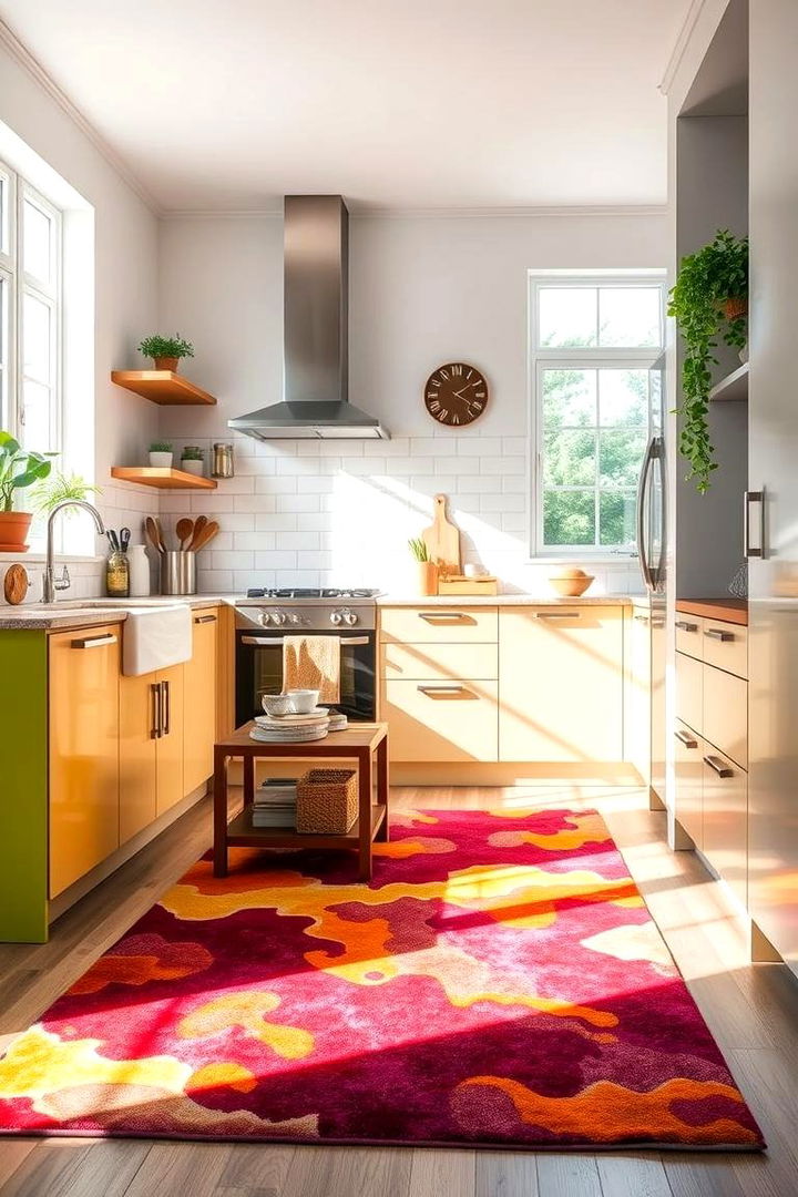 Vibrant Color Accents - 22 Kitchen Rug Ideas