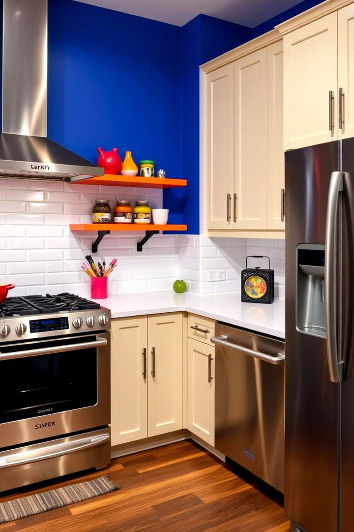 Vibrant Color Accents - 22 Kitchen With Stainless Steel Appliances