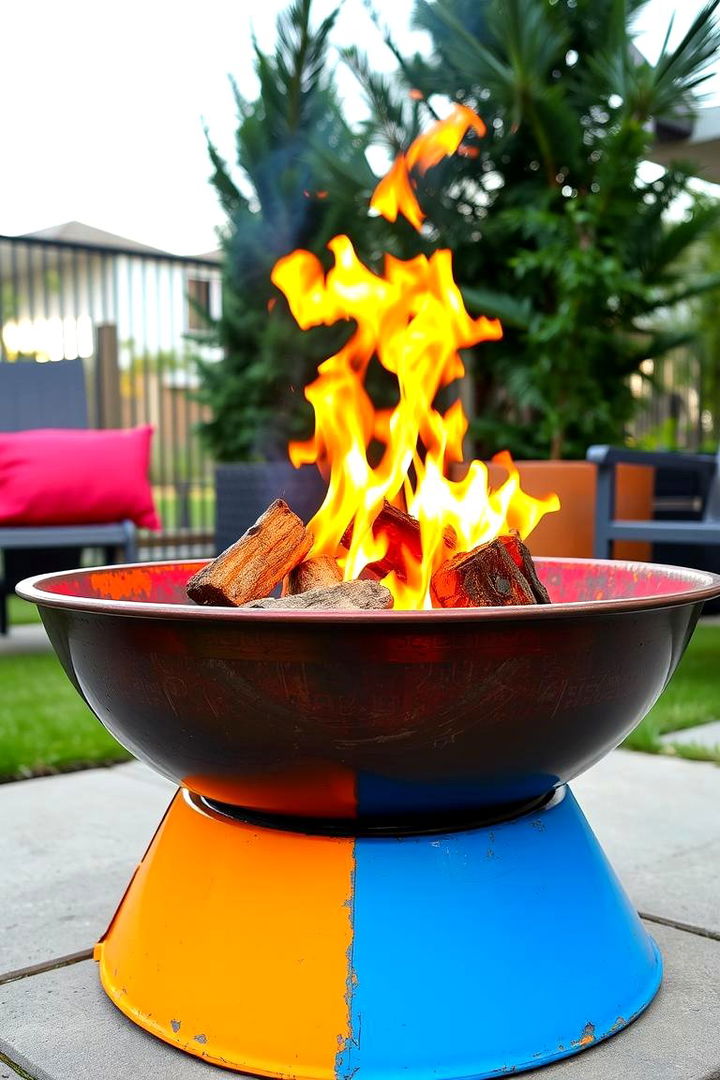 Vibrant Color Accents - 22 Metal Fire Pit Ideas