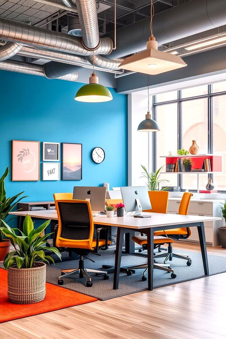 Vibrant Color Accents - 22 Modern Home Office Ideas