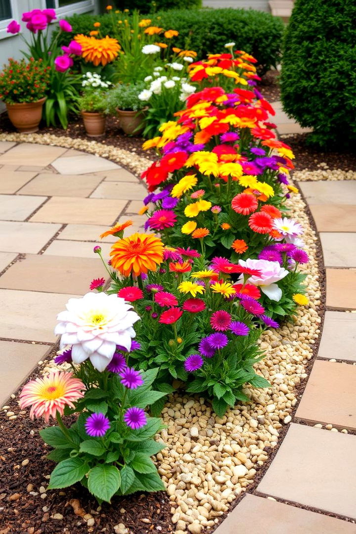 Vibrant Color Accents - 22 mulch patio ideas