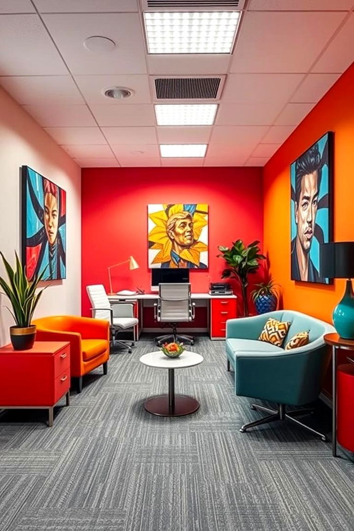 Vibrant Color Accents - 22 Office Interior Design Ideas