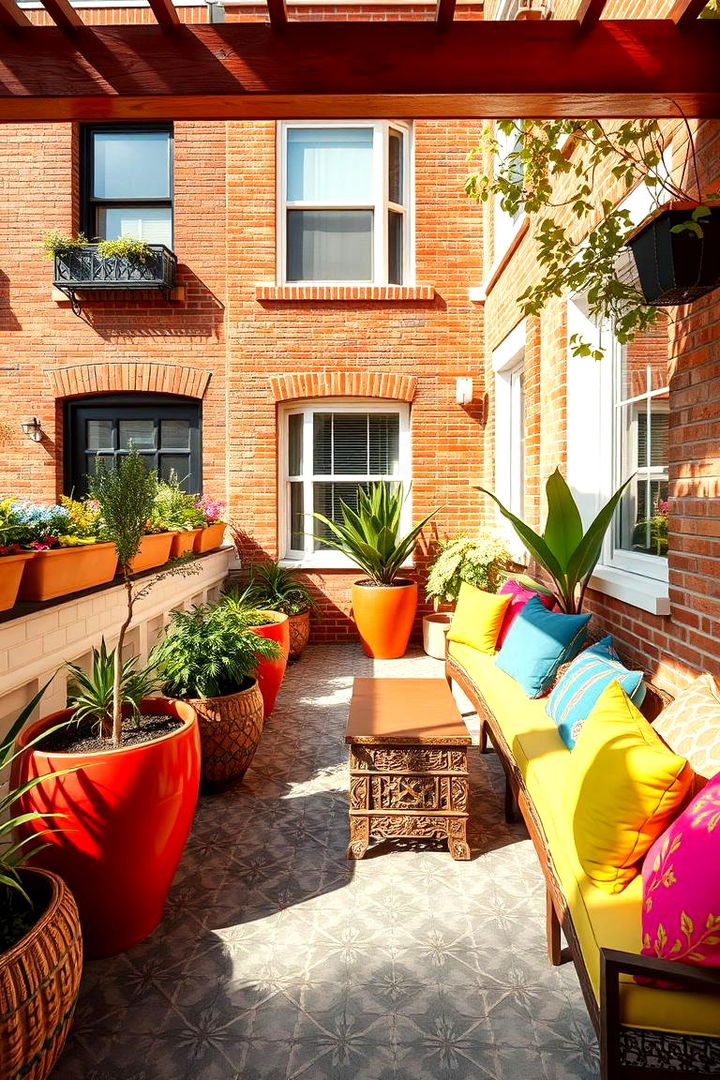 Vibrant Color Accents - 22 townhouse patio ideas