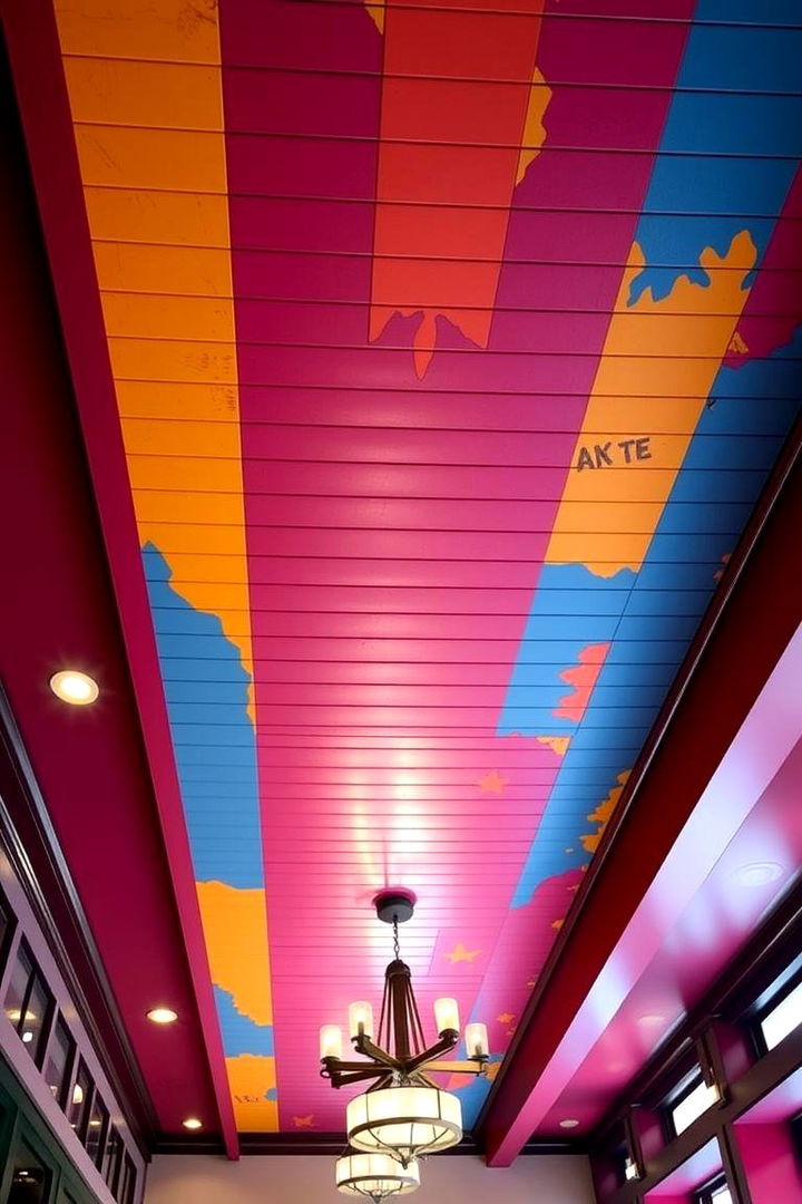 Vibrant Color Accents on Shiplap - 22 Shiplap Ceiling Ideas