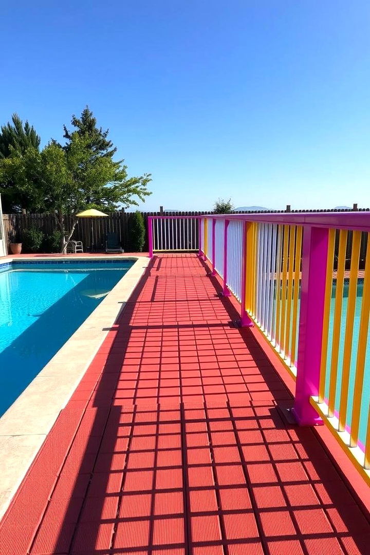 Vibrant Color Accents - 22 Above-ground Pool With Deck Ideas