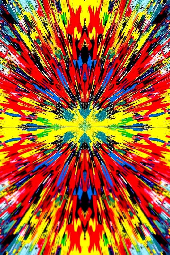 Vibrant Color Burst on Mirrors - 22 Mirror Painting Ideas