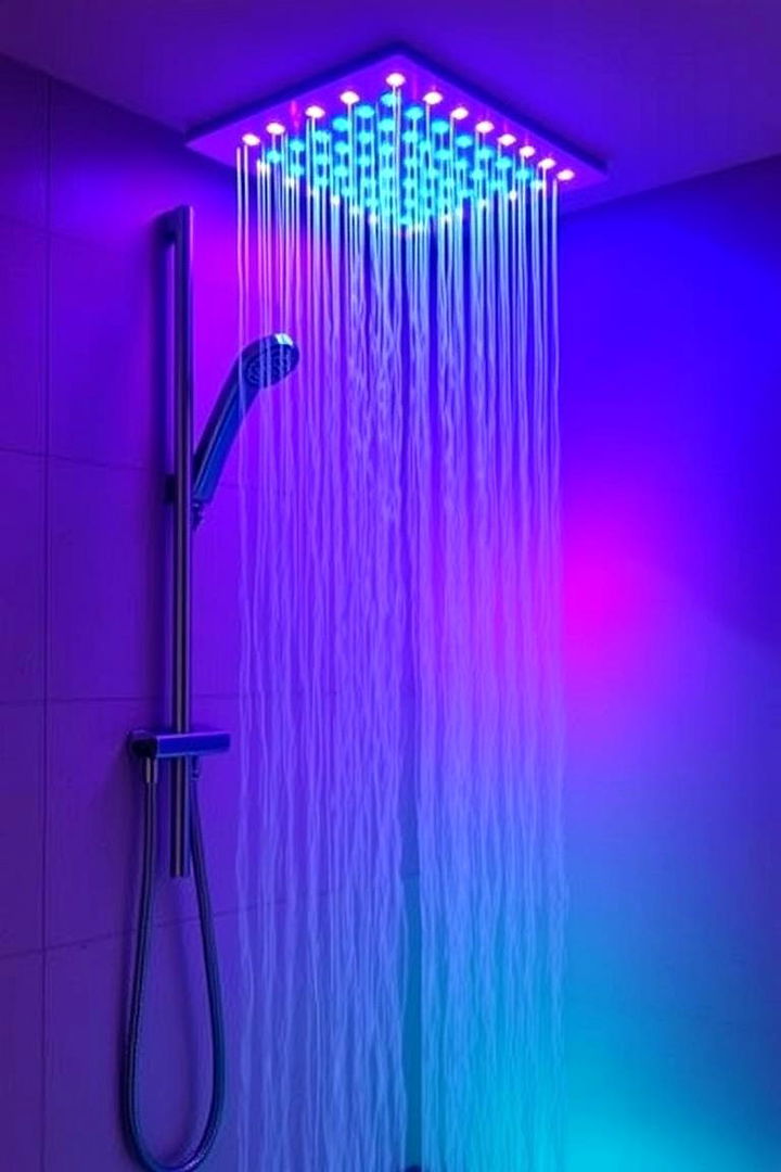Vibrant Color Changing Options - 22 Shower Lighting Ideas