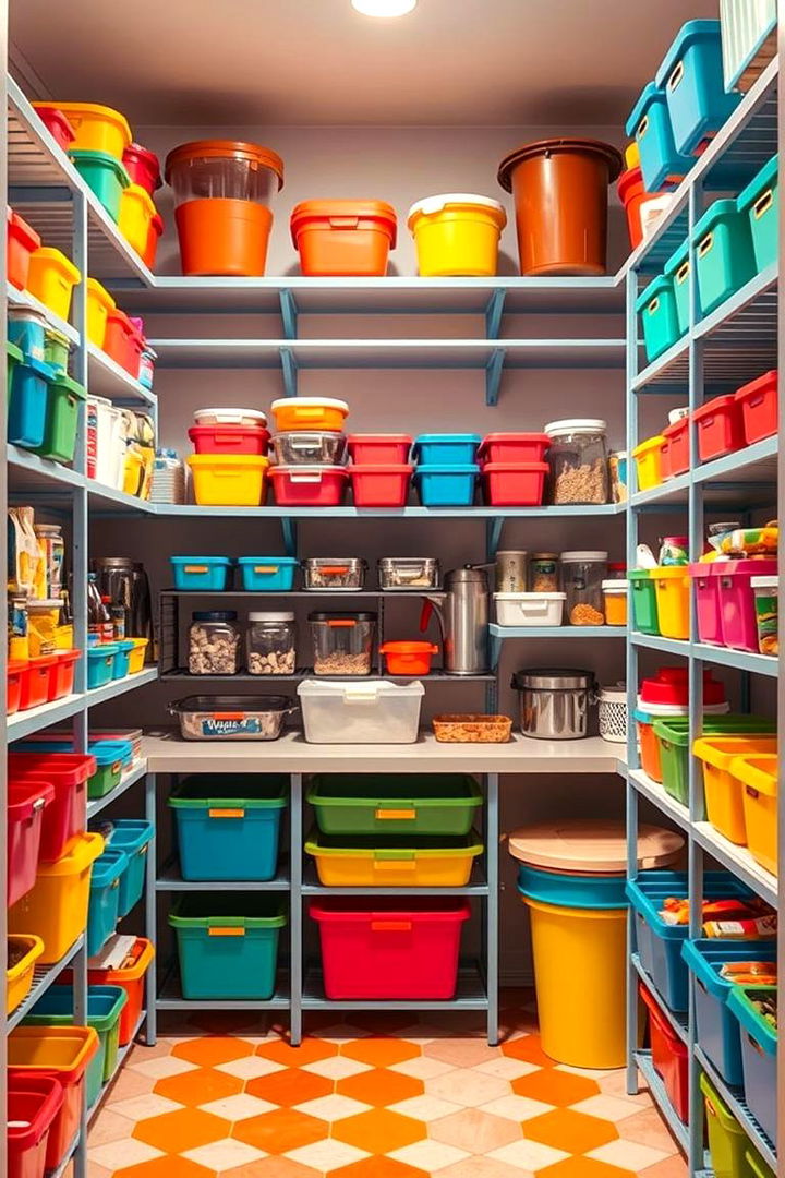 Vibrant Color Coded Organization - 22 Open Pantry Ideas
