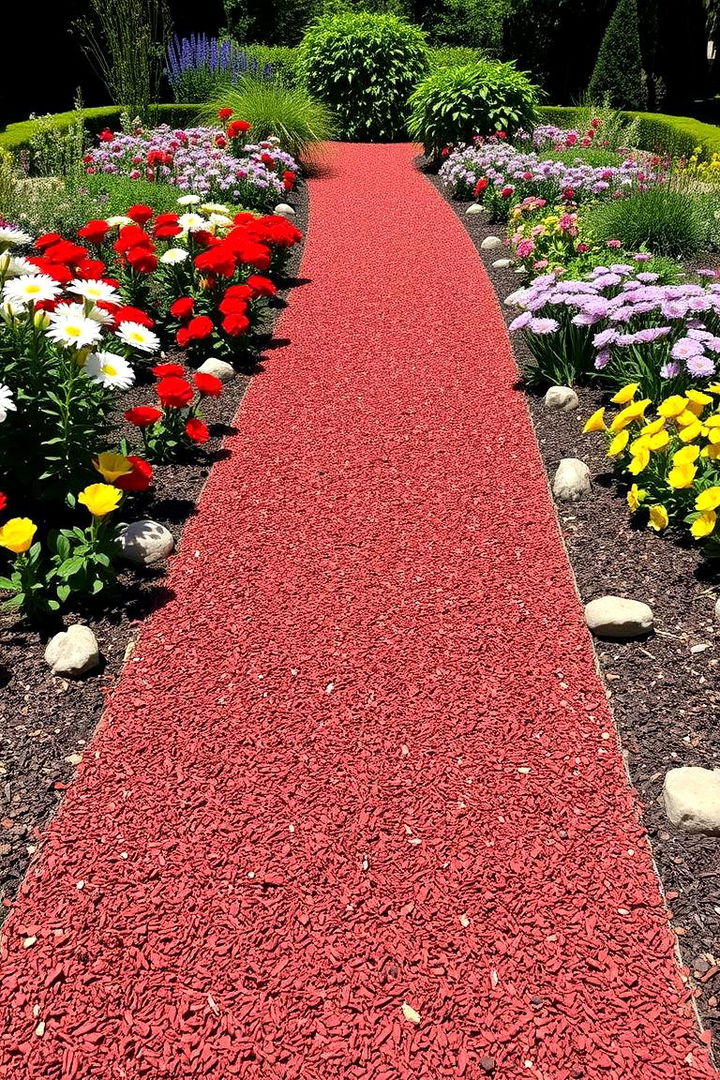 Vibrant Color Contrast - 22 Mulch Pathway Ideas