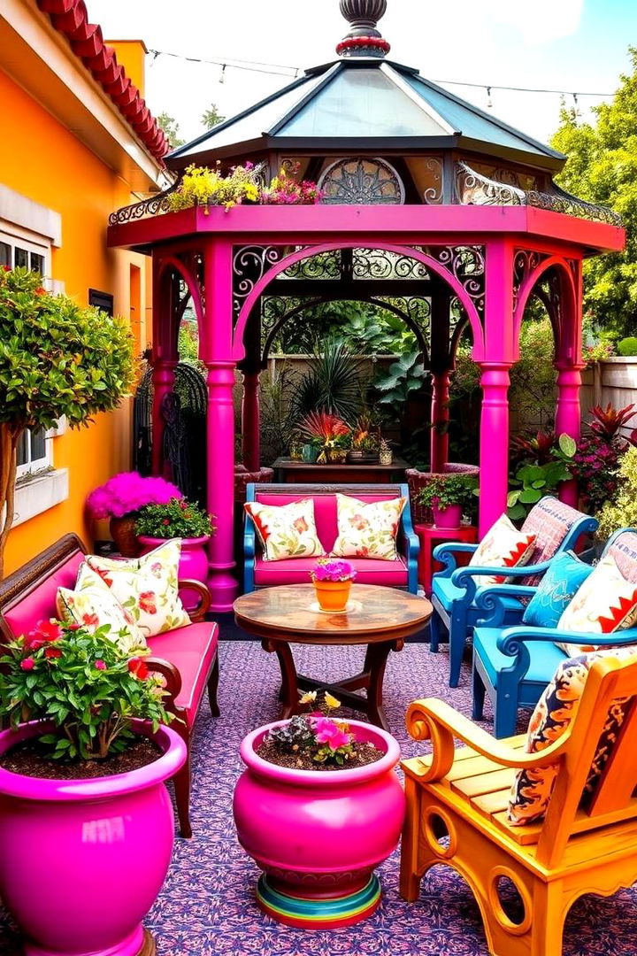 Vibrant Color Infusion - 22 patio with a gazebo ideas