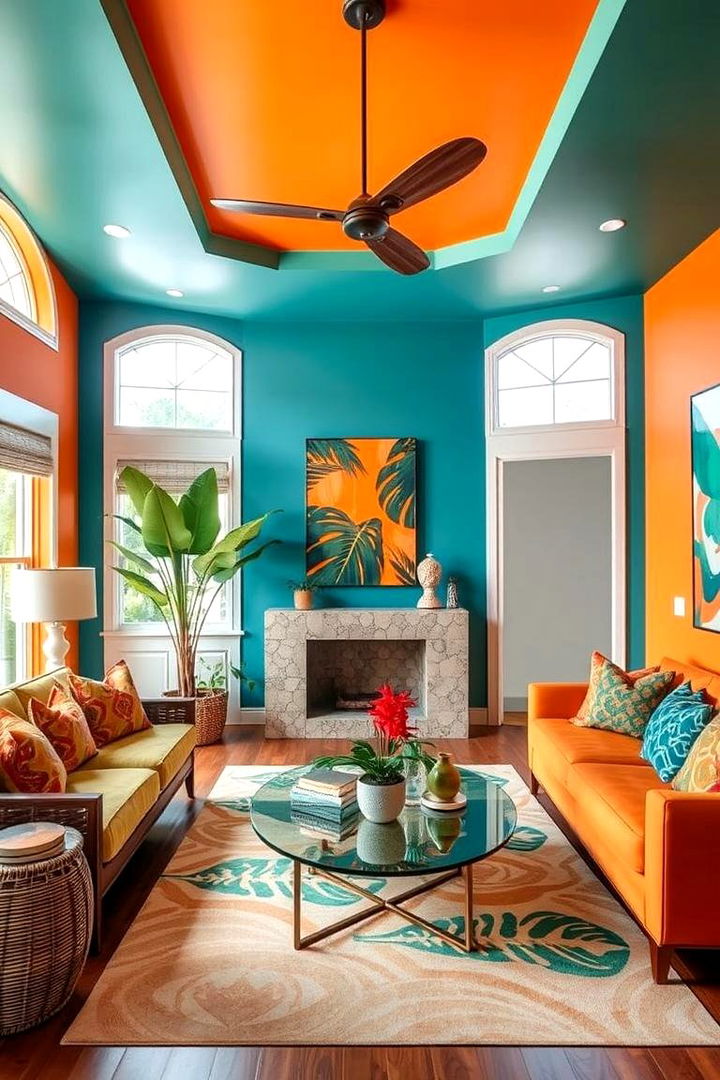 Vibrant Color Palettes - 22 Tropical Living Room Ideas
