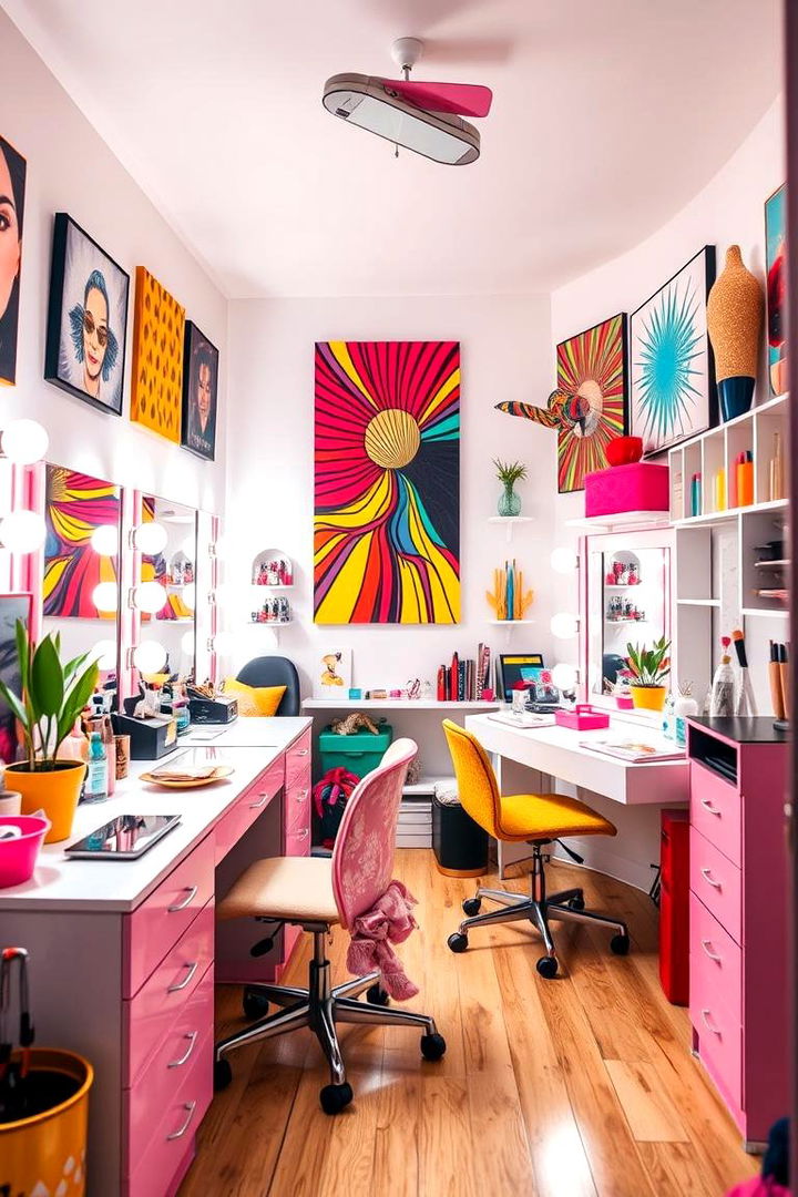 Vibrant Color Pop Inspiration - 22 Makeup Room Ideas