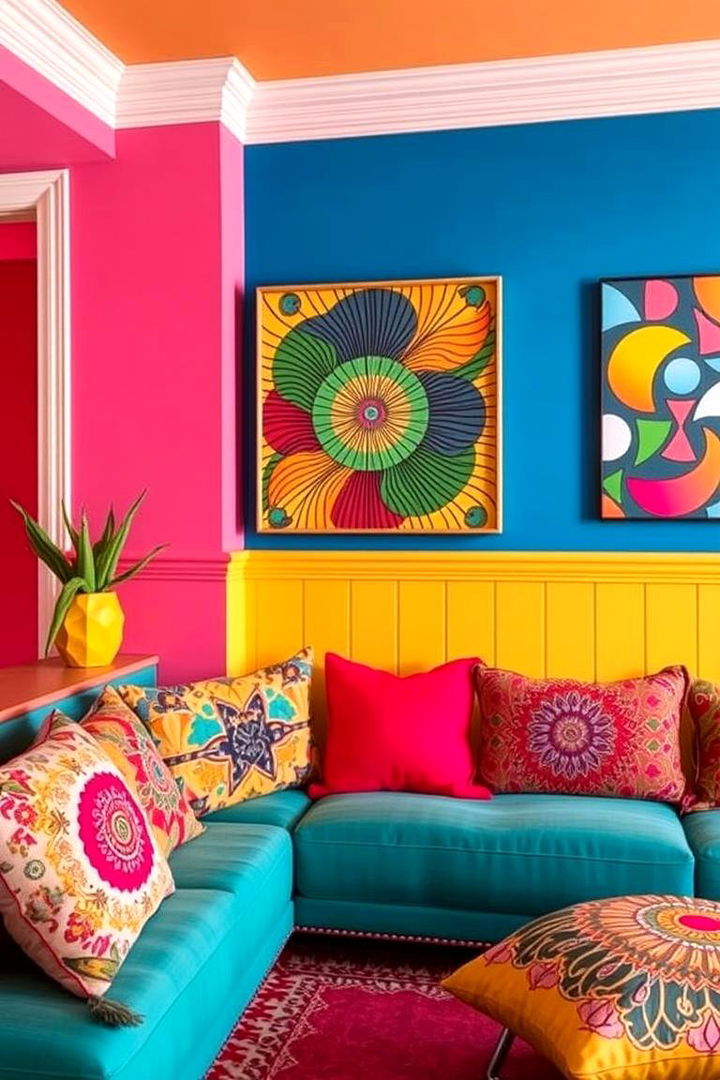 Vibrant Color Pops With Retro Decor - 22 Mid-Century Modern Living Room Ideas