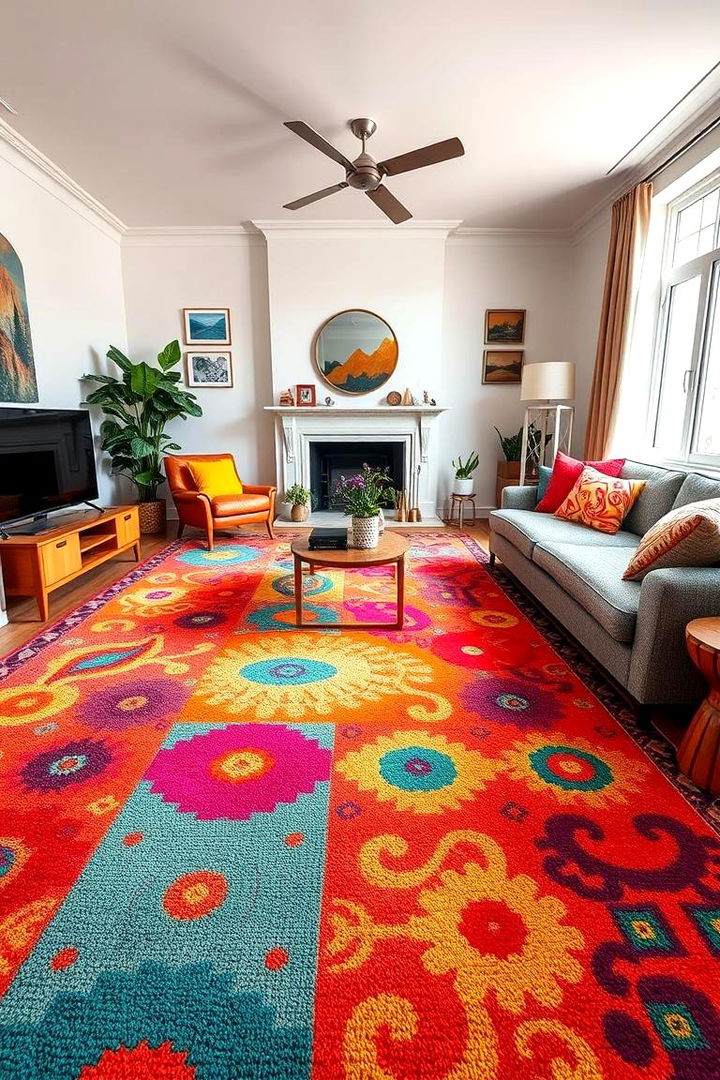 Vibrant Colorful Carpets for Living Rooms - 22 Living Room Carpet Ideas