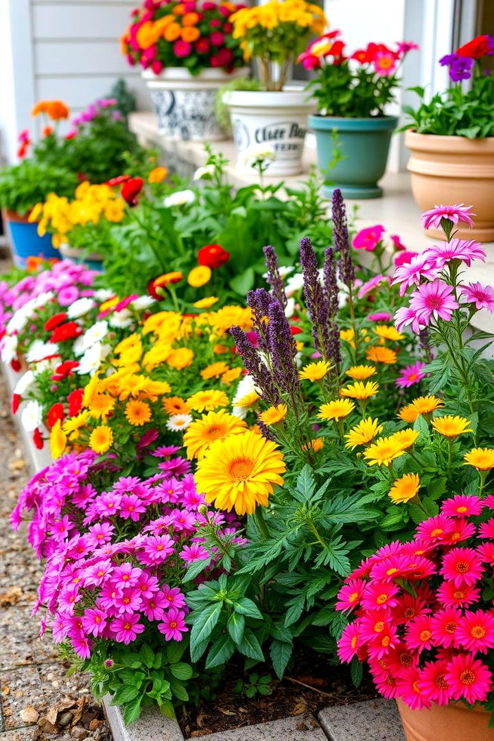 Vibrant Colorful Flower Beds - 22 Backyard Oasis Ideas