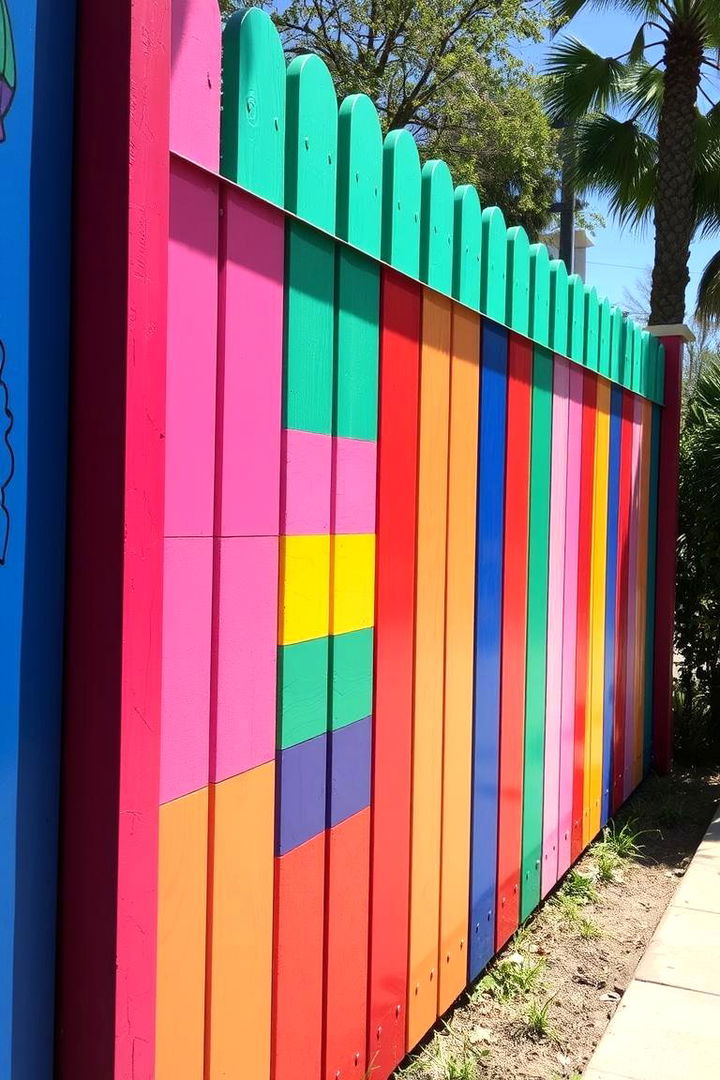 Vibrant Colorful Panels - 22 Decorative Fence Ideas