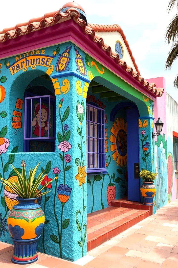 Vibrant Colorful Walls - 22 spanish bungalow exterior ideas
