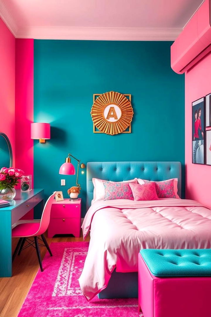 Vibrant Energy Infusions - 22 Teal and Pink Bedroom Ideas