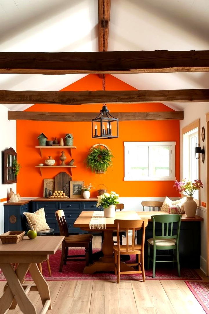 Vibrant Farmhouse Accents - 22 Orange Accent Wall Ideas