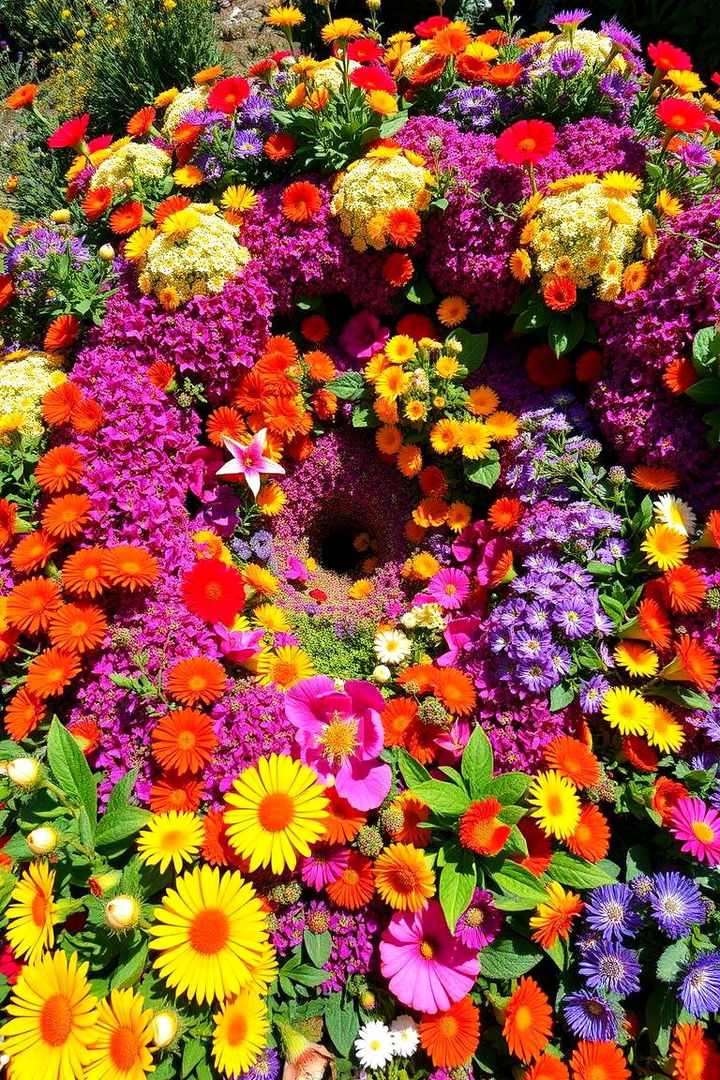 Vibrant Floral Spiral - 22 Spiral Garden Design Ideas
