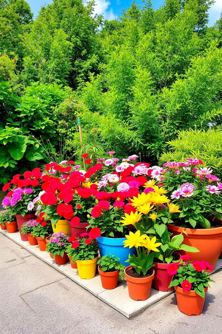 Vibrant Flower Medley Corner - 22 Corner Garden Ideas With Pots