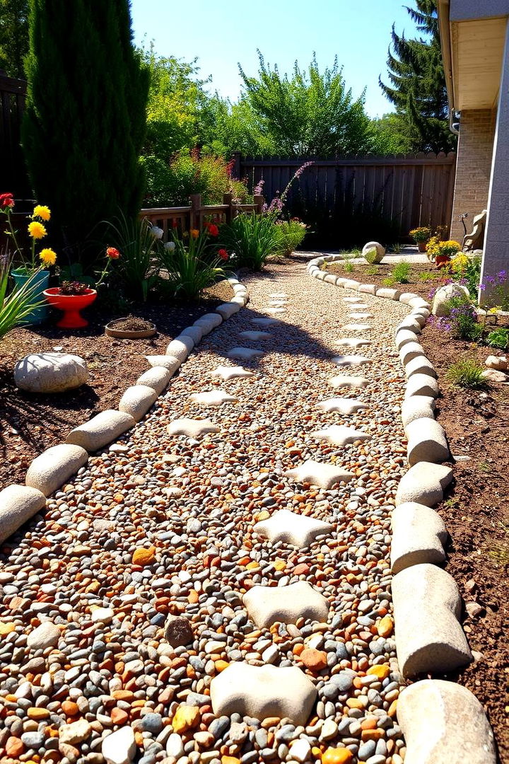 Vibrant Garden Accents - 22 Pea Gravel Walkway Ideas