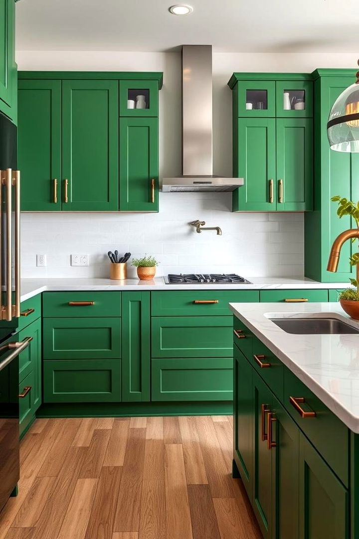 Vibrant Green Cabinetry Designs - 22 Green and Copper Kitchen Ideas