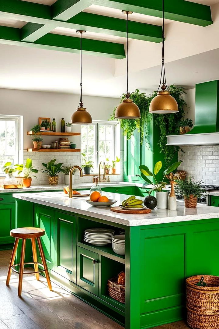 Vibrant Green Refresh - 22 Kitchen Island Color Ideas