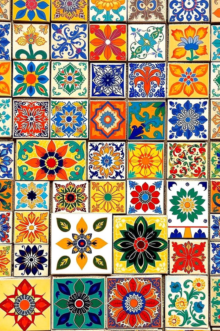 Vibrant Hand Painted Tiles - 22 Mediterranean Interior Design Ideas