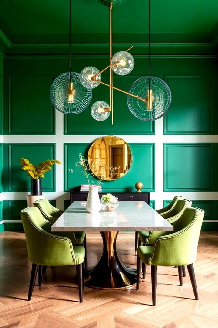Vibrant Jade Statements - 22 Green Dining Room Ideas