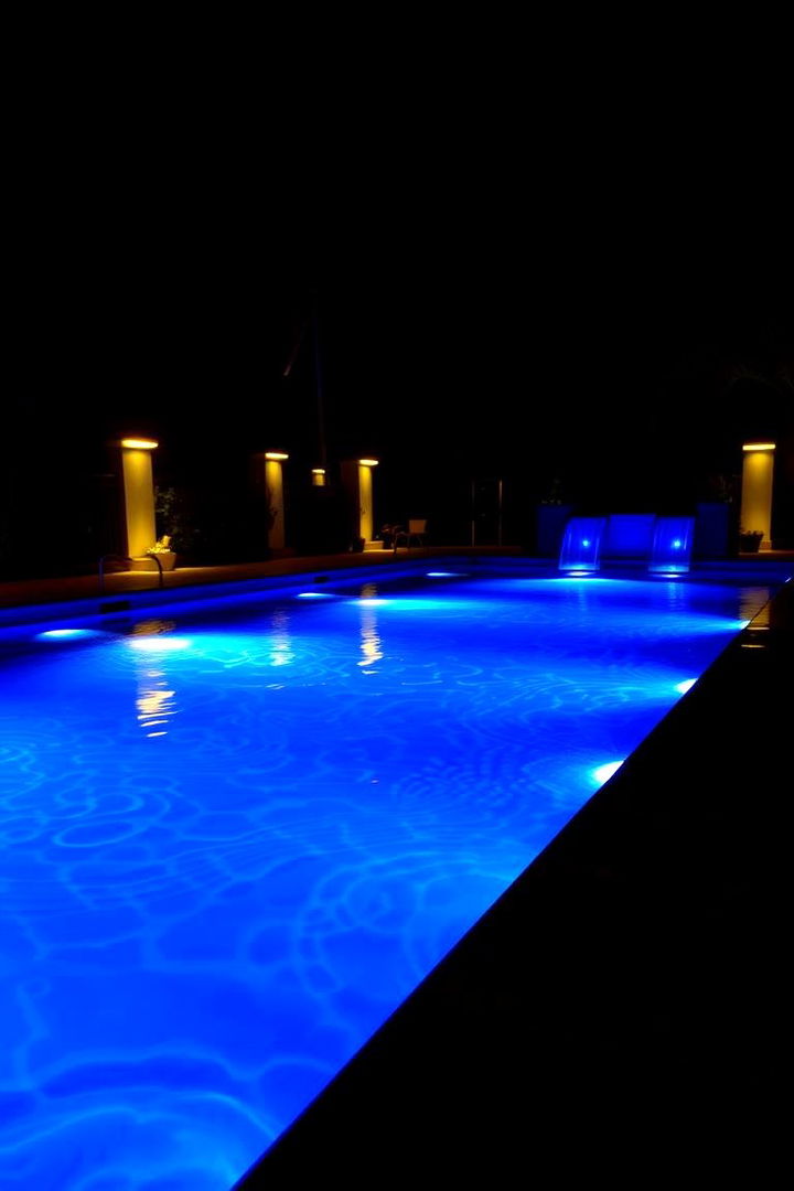 Vibrant LED Lighting Effects - 22 Above Ground Pool Landscaping Ideas