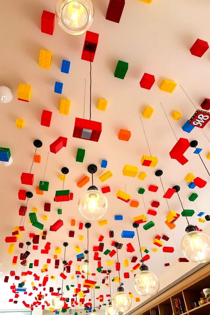 Vibrant Lego Ceiling Decor - 22 Lego Bedroom Ideas