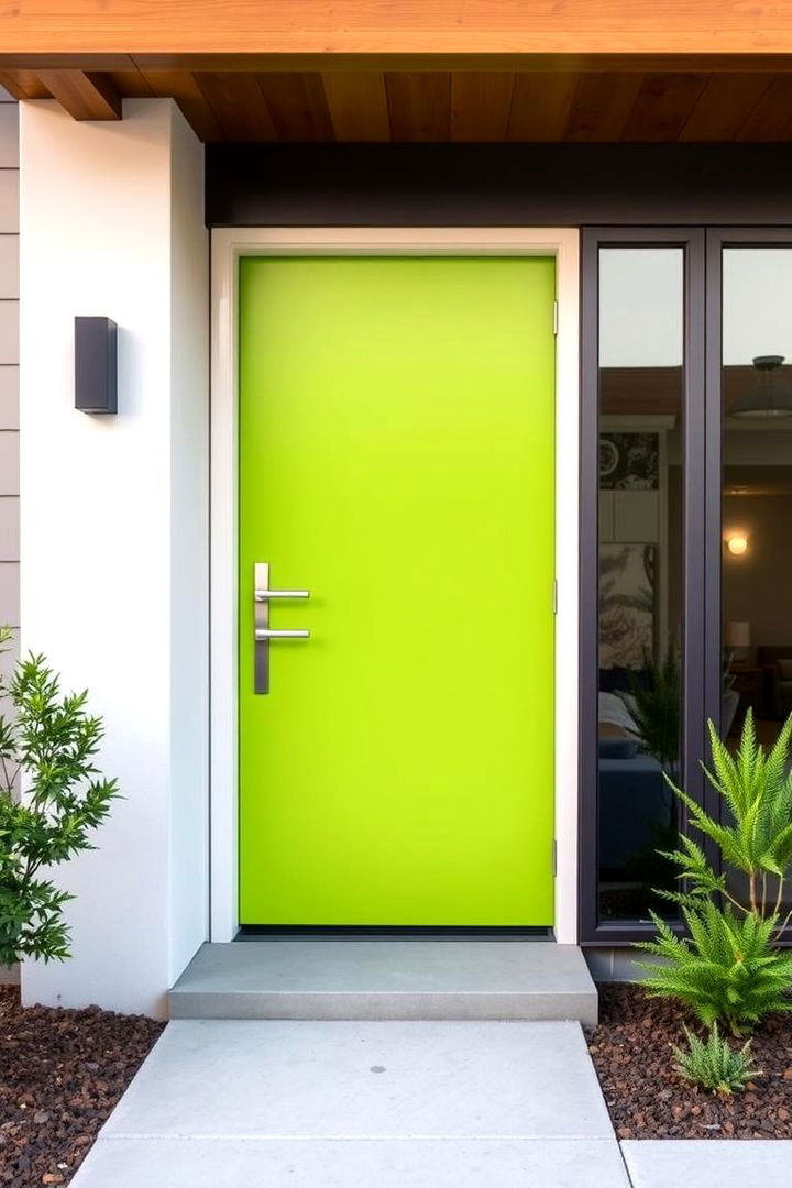 Vibrant Lime Energy - 22 Green Front Door Ideas