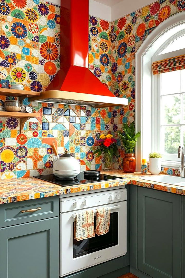 Vibrant Mosaic Masterpiece - 22 Kitchen Backsplash Ideas