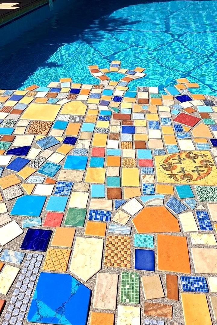 Vibrant Mosaic Paver Patterns - 22 Pavers Around Pool Ideas
