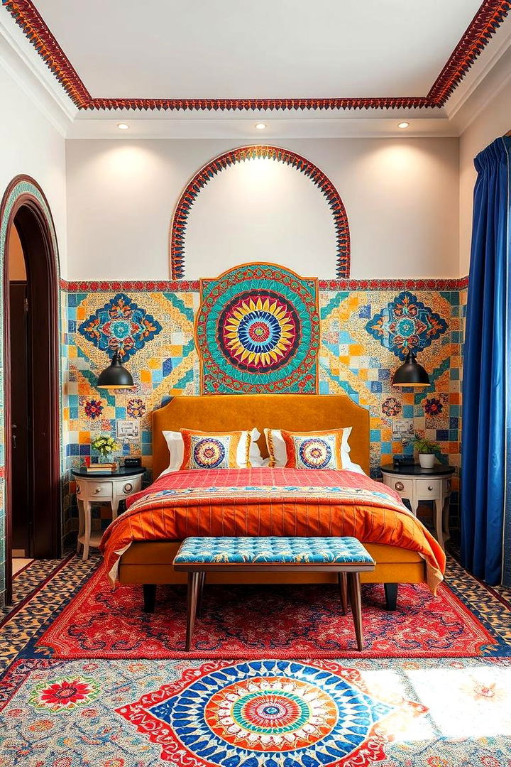 Vibrant Mosaic Statements - 22 Mediterranean Bedroom Ideas