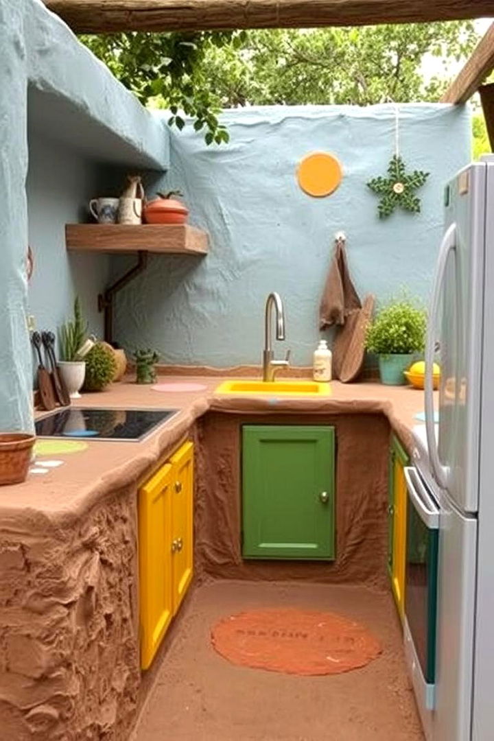 Vibrant Mud Kitchen with Crafts - 22 Mud Kitchen Ideas for Kids