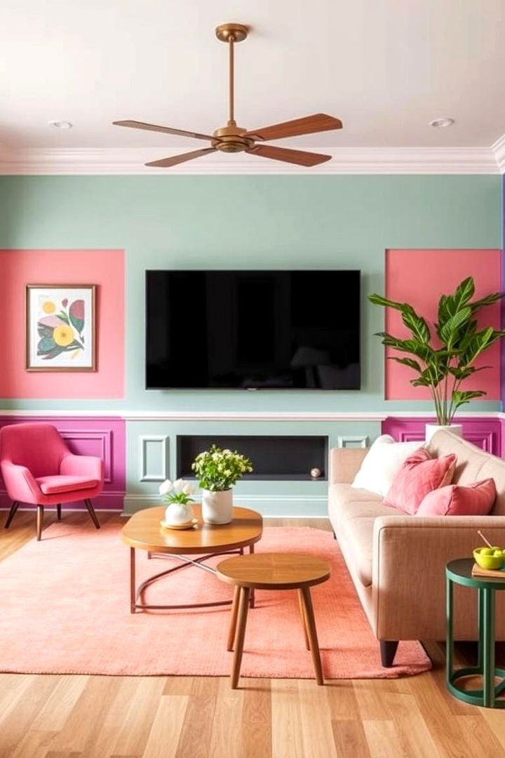Vibrant Multi Tone Wainscoting - 22 Living Room Wainscoting Ideas