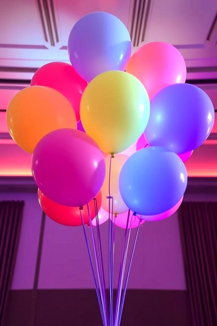 Vibrant Ombre Balloon Centerpiece - 22 Balloon Centerpiece Ideas