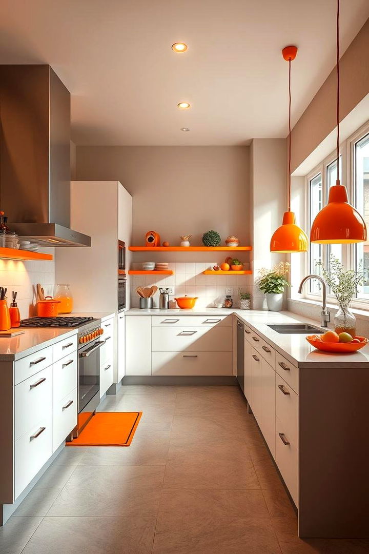 Vibrant Orange Touches - 22 Kitchen Color Ideas
