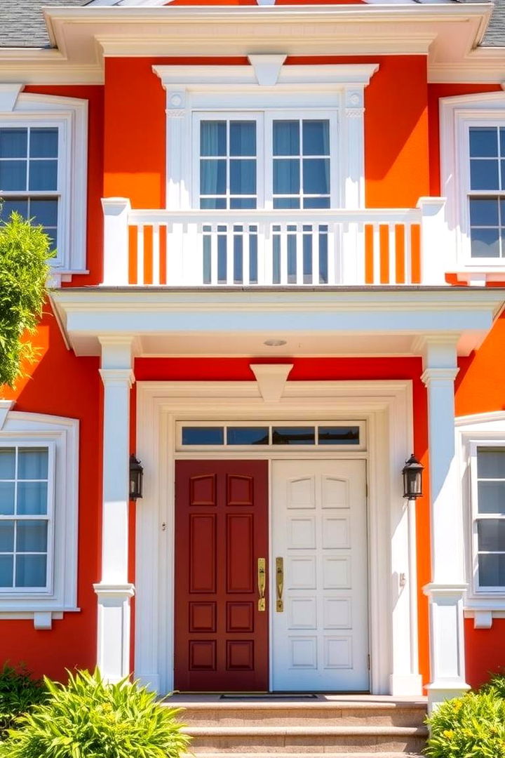Vibrant Orange with Crisp White Accents - 22 Orange House Exterior Ideas