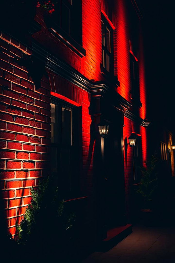 Vibrant Outdoor Lighting Accents - 22 Red Brick House with Black Trim Design Ideas
