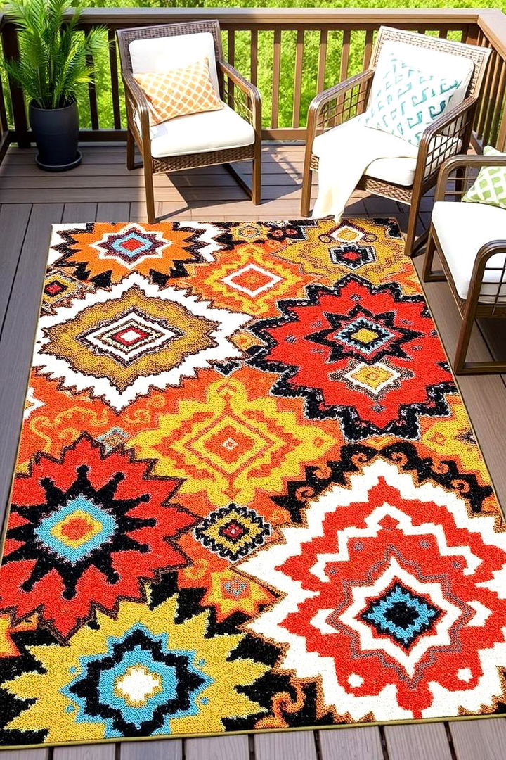 Vibrant Outdoor Rugs - 22 Backyard Decor Ideas